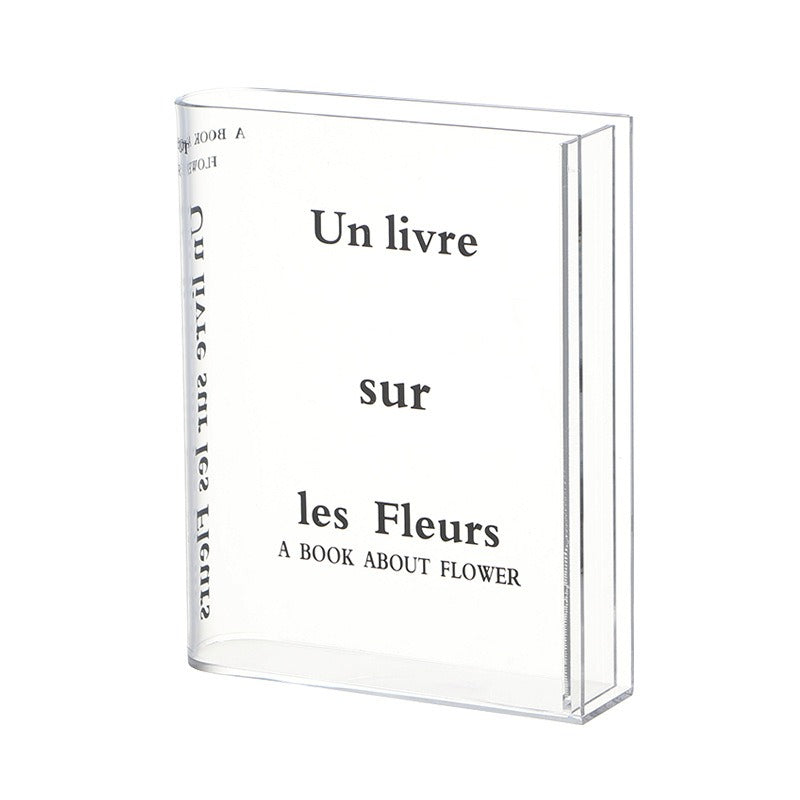 Clear Glass Book Vase – Elegant Floral Display Holder