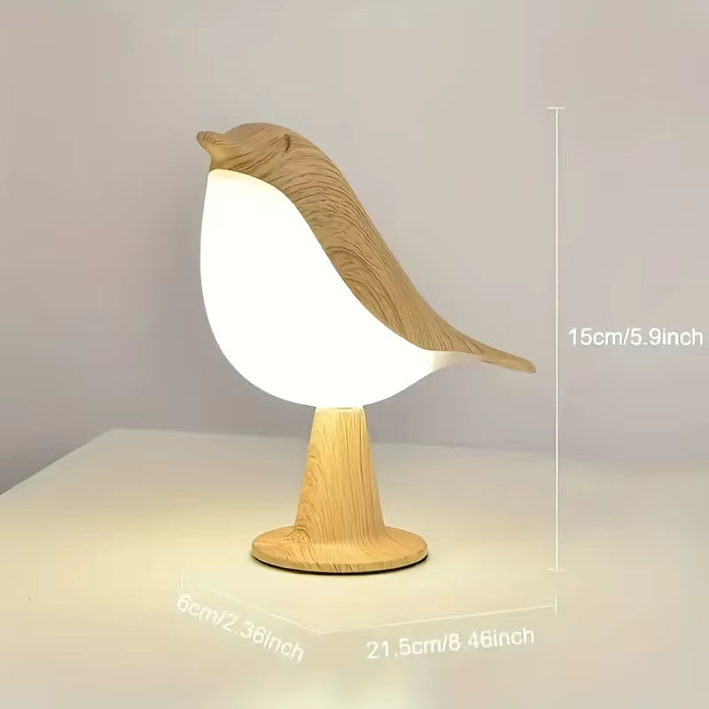 Natural Wood Bird Table Night Light
