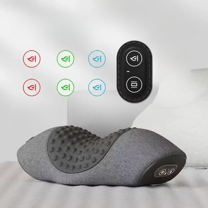 Warm Therapeutic Neck Massage Pillow with Heat and Vibration