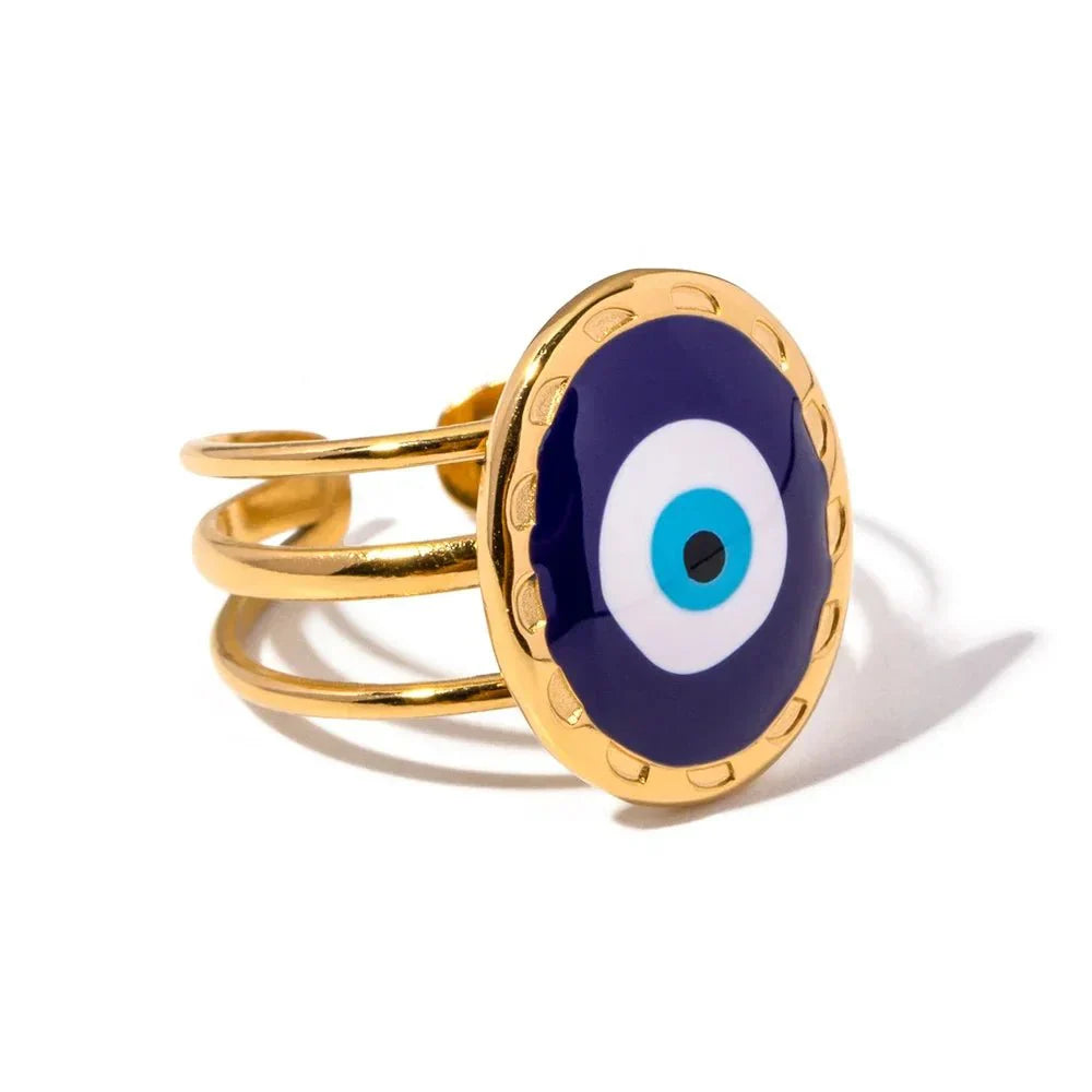 Luxury Gold Evil Eye Fashion Rings