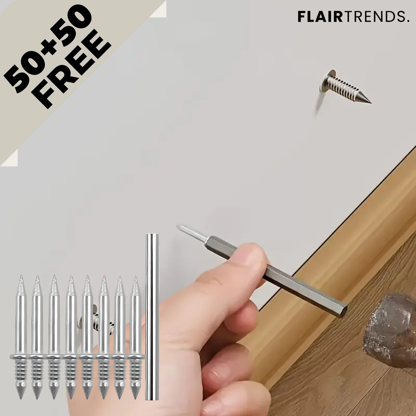 Easy Wall Anchors - 100 Pieces, Drill-Free and Stress-Free