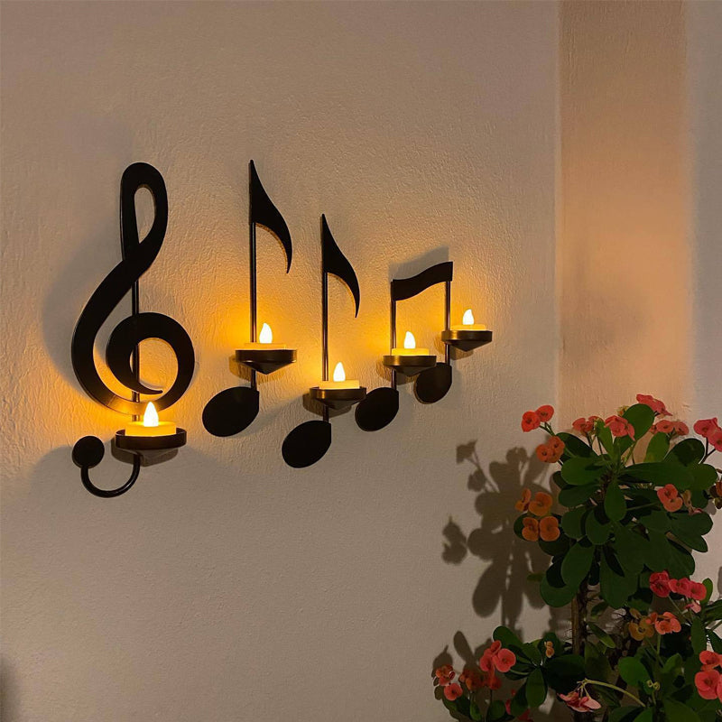 Musical Note Metal Candle Holder