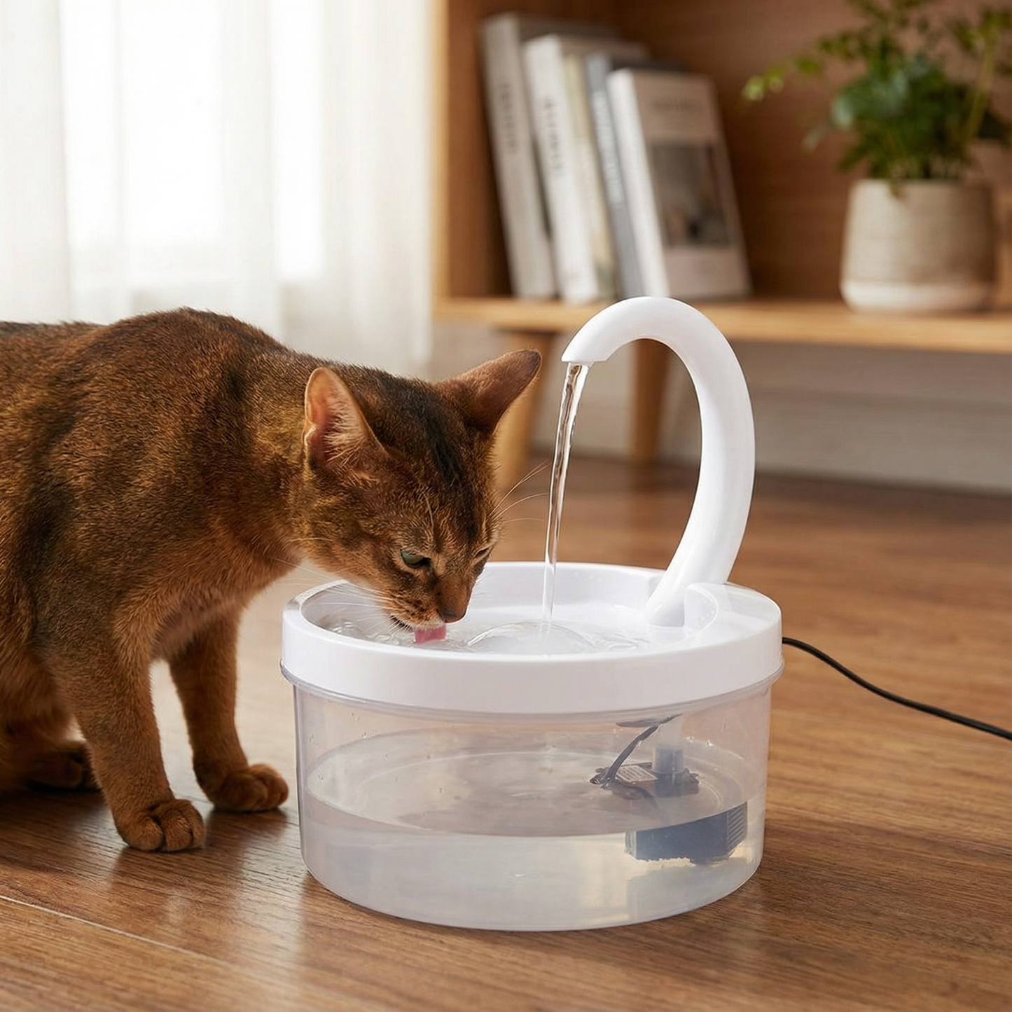 Automatic cat drinking water fountain with filtration system
