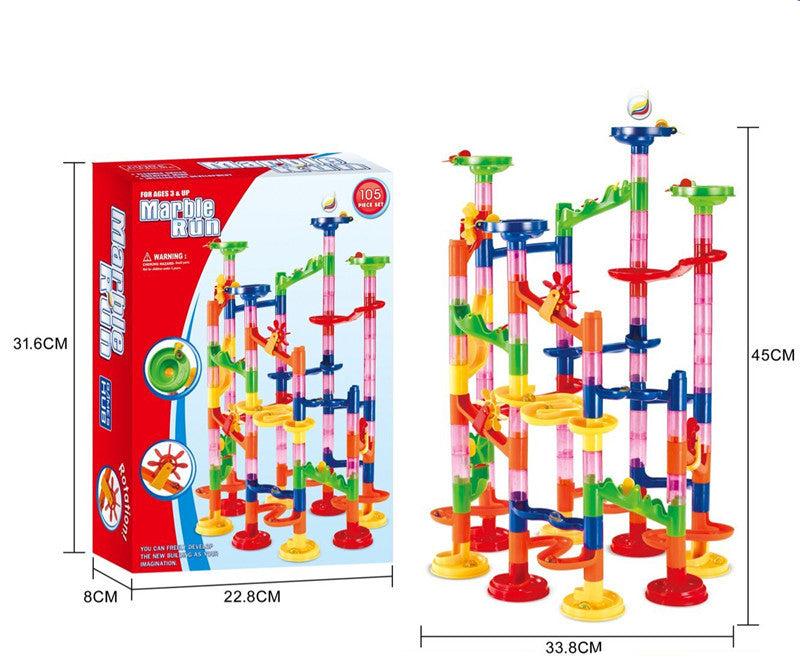 Colorful Marble Run Building Blocks Tower Playset