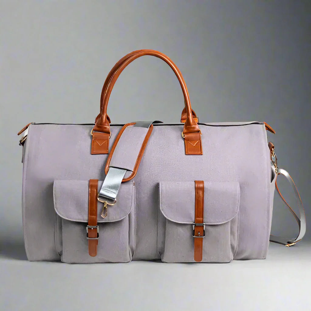 Premium Leather Travel Duffel Carry On Bag