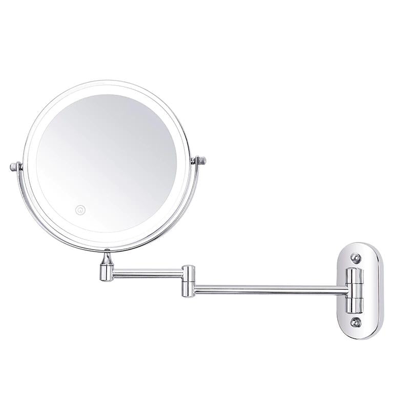 Rechargeable LED Vanity Mirror in Silver Chrome Finish