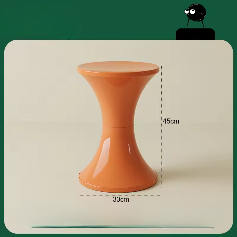 Stylish Plastic End Table with Wide Hourglass Shape