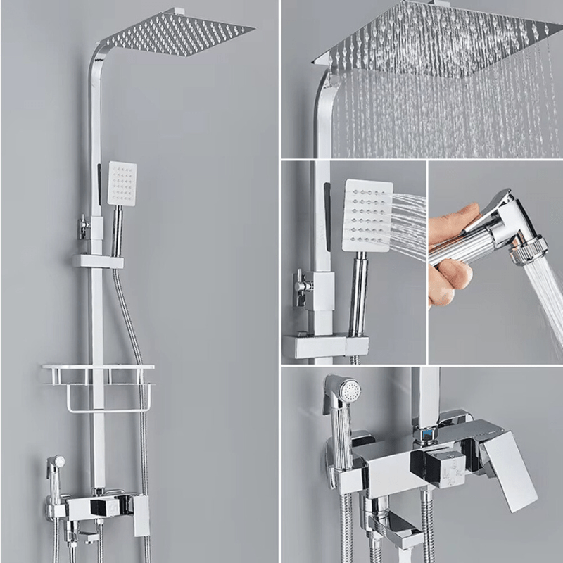 Premium Rain Shower Head Set with Adjustable Brass_fixture