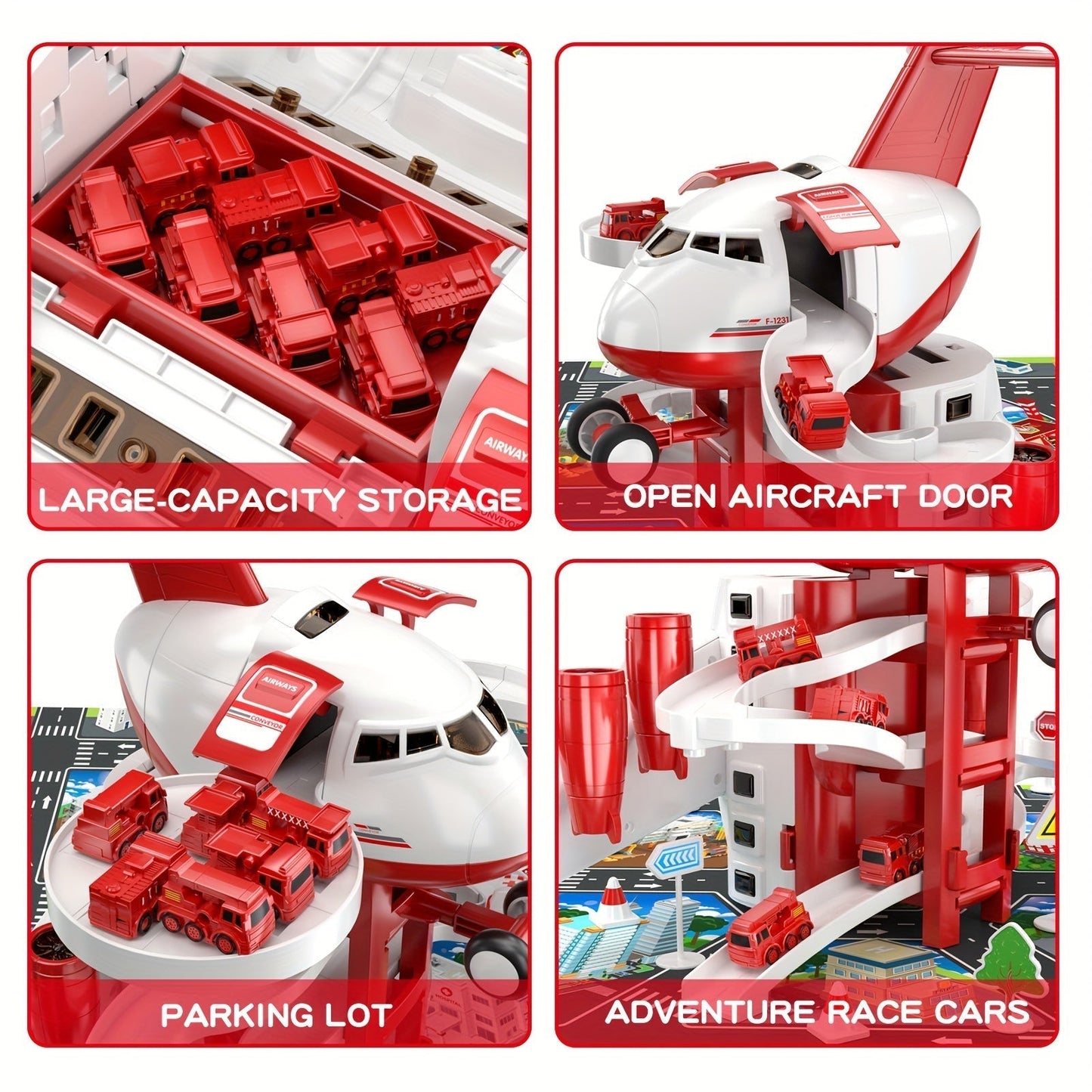 Exciting Rescue Playset Airplane Fire Truck Toy