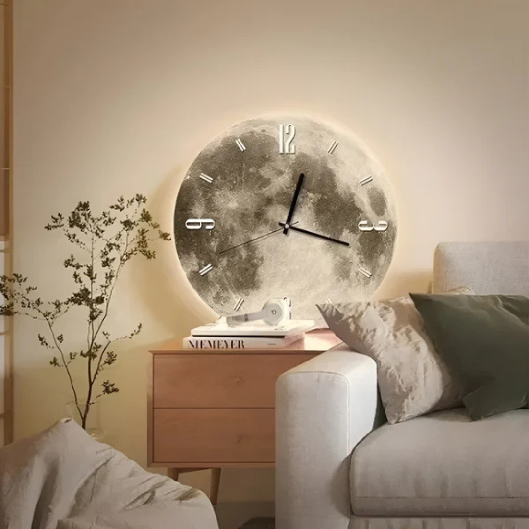 Stylish Round Moon Wall Clock