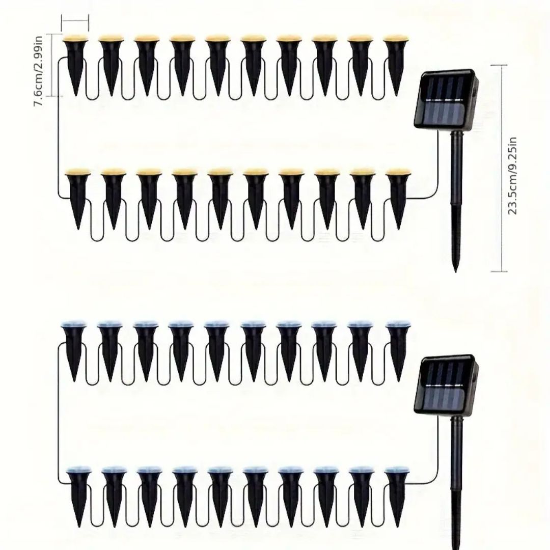 Bright Solar Powered Garden Pathway Lights Set
