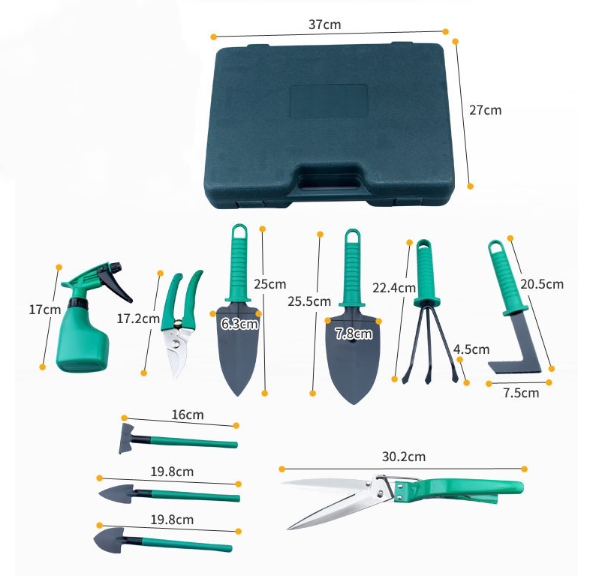 Vibrant 10-Piece Garden Tool Kit with Comfort Grip Handles