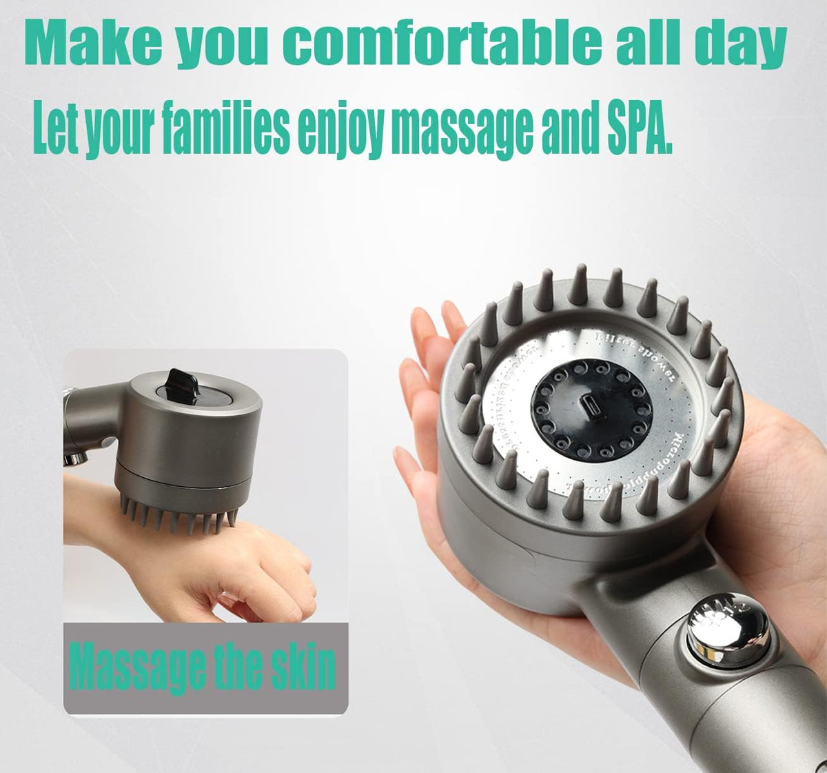 Luxury Spa Shower Head with Detachable Handle
