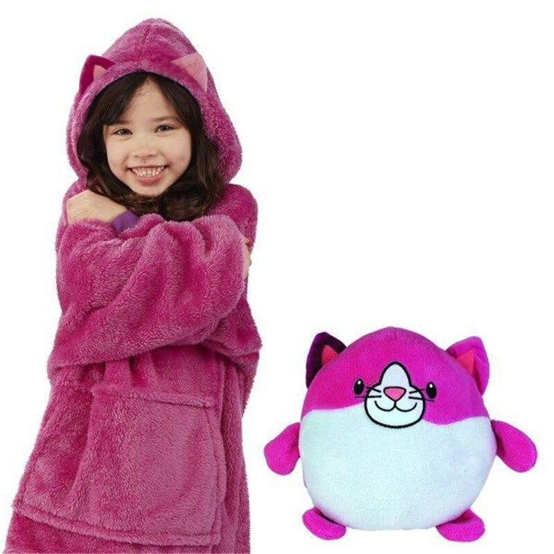Soft Plush Kids Hoodie Teddy Bear Cushion Toy
