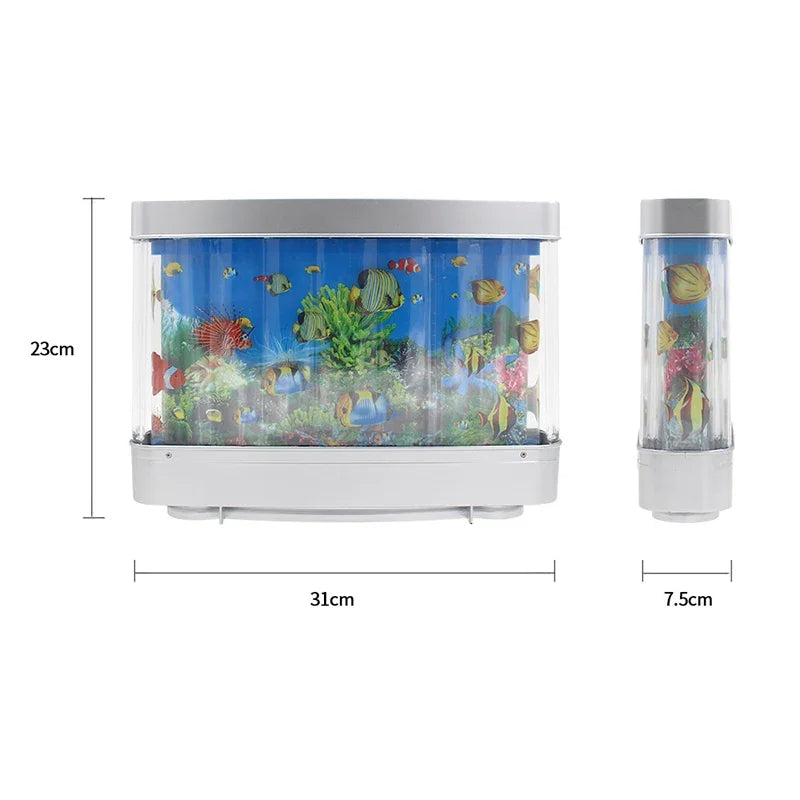 Colorful LED Aquarium Desk Tank with Nightlight