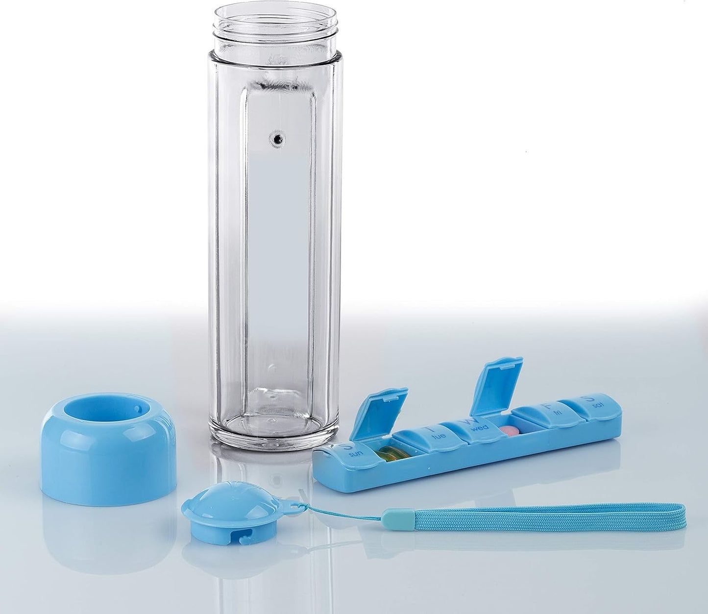 Daily Pill Box Portable Water Bottle