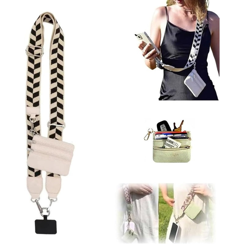 Fashion Crossbody Phone Strap with Removable Card Holder