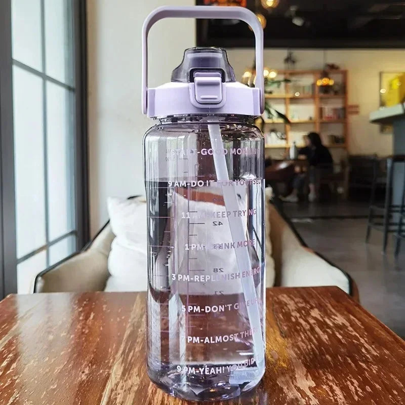 Large Insulated Sports Water Bottle with Straw and Measurements