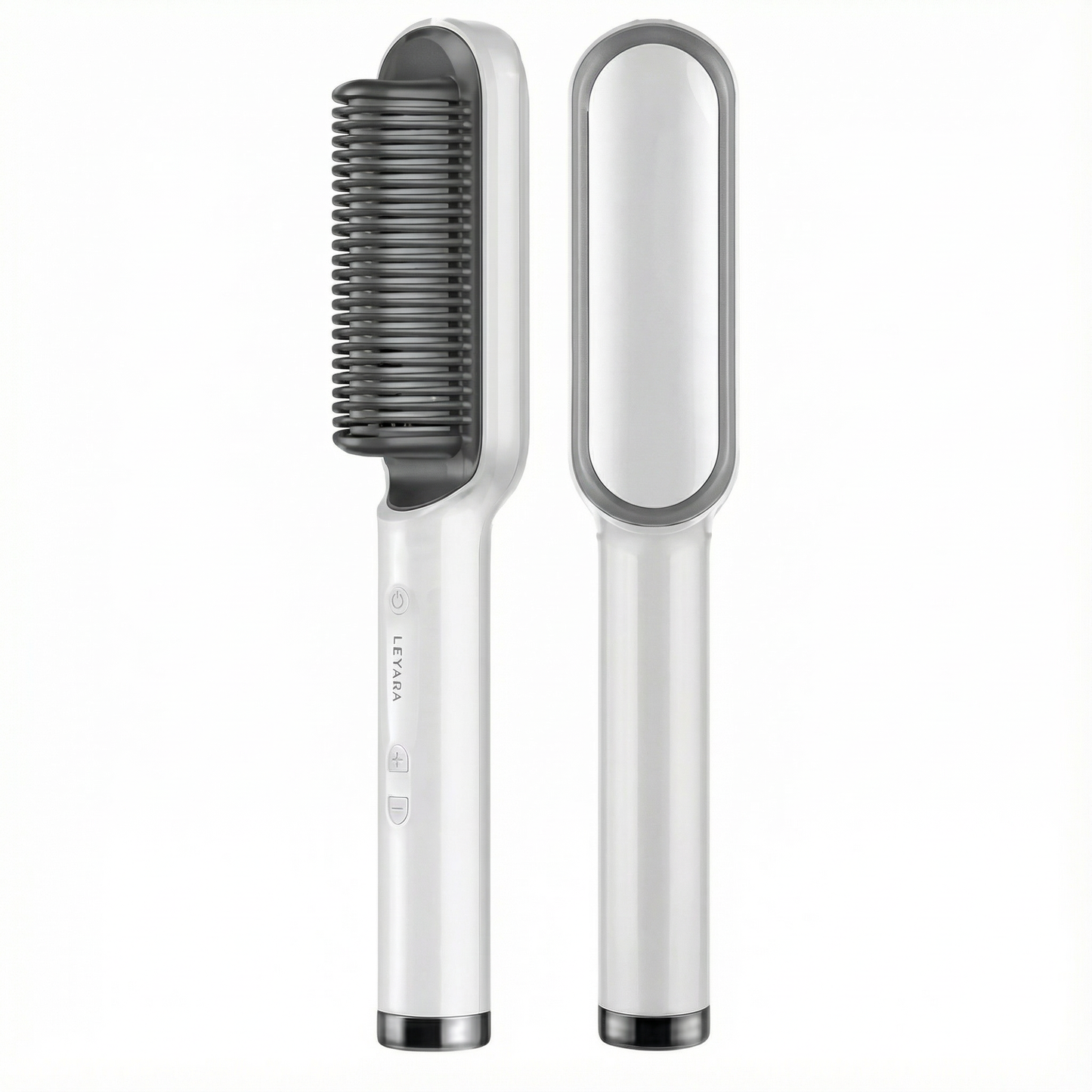 Ceramic ionic hair straightening brush with adjustable heat