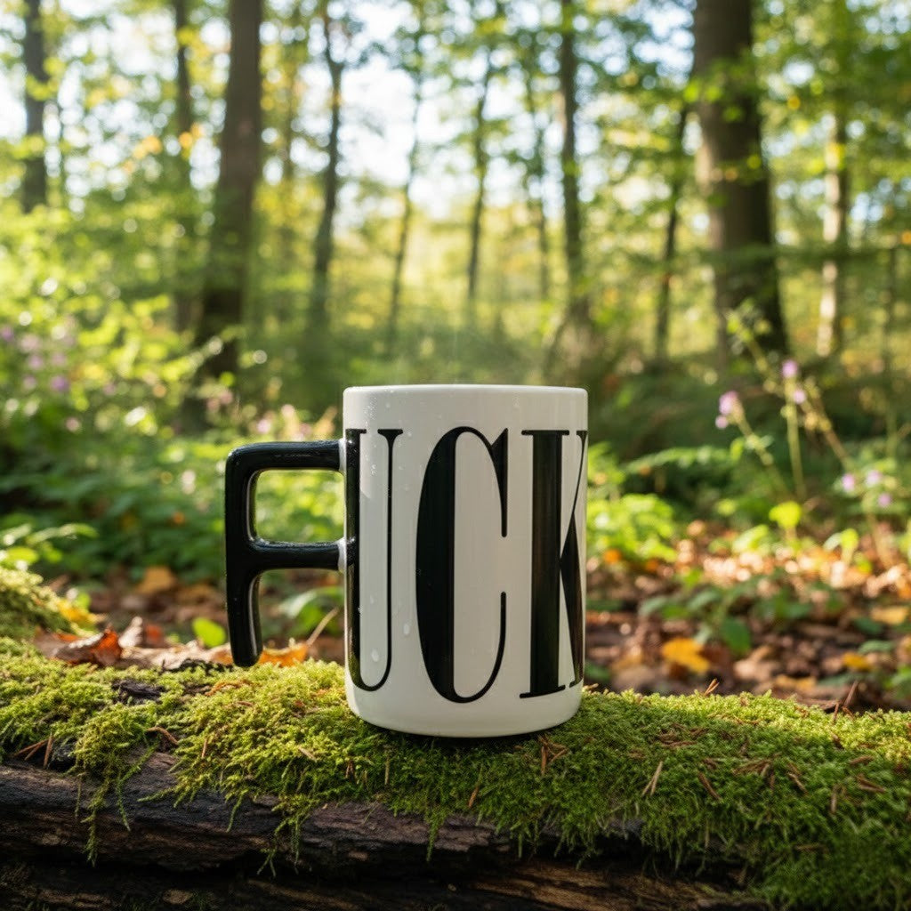 Bold Black Ceramic Coffee Mug
