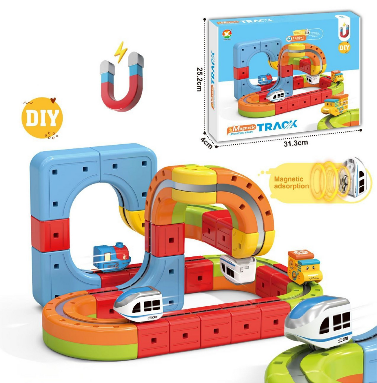 Fun Kids Magnetic Train Track Cube Toy