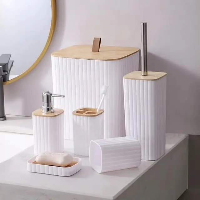Complete 6-Piece Bathroom Accessory Set