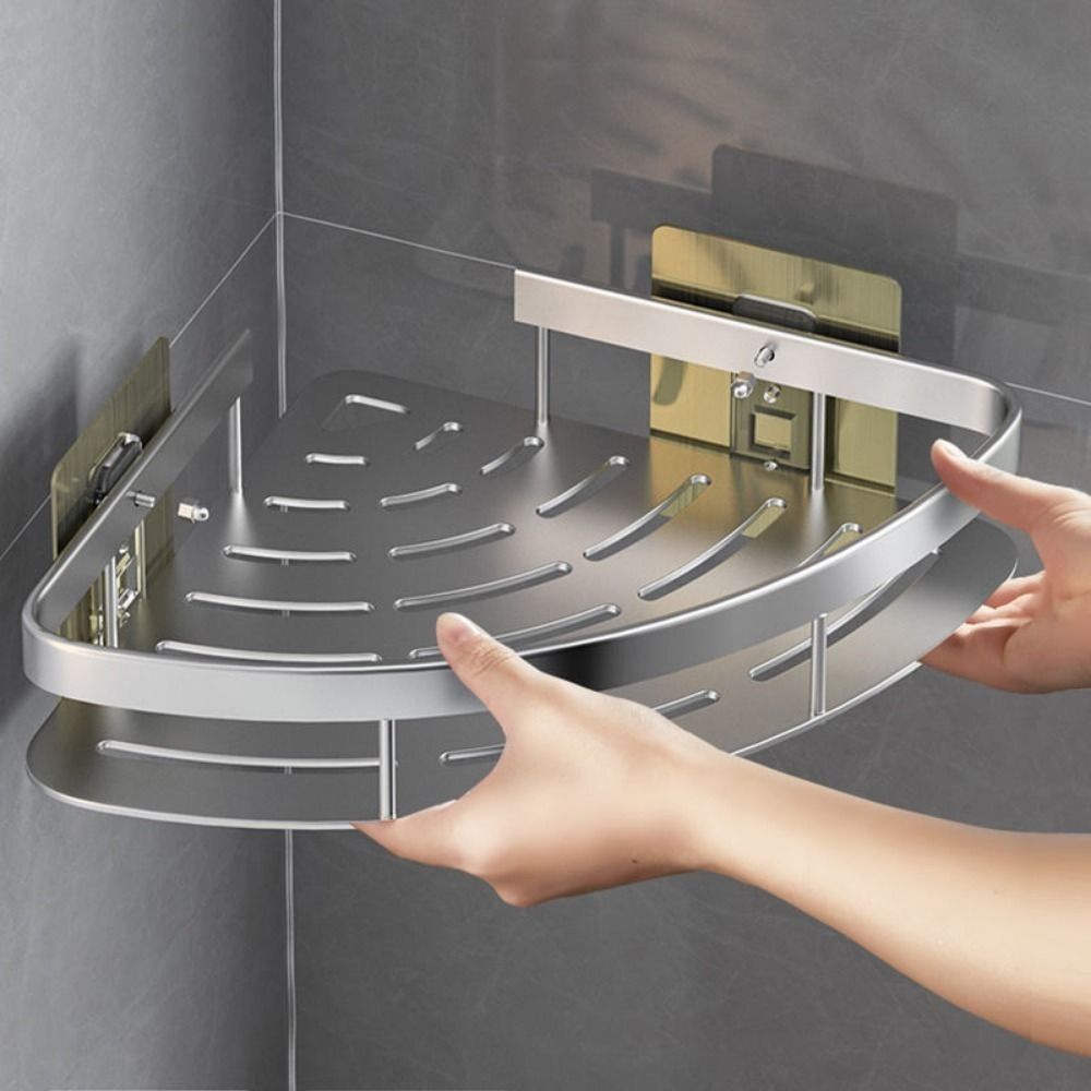 Compact Aluminum Bathroom Shelf – Easy Wall Storage Solution
