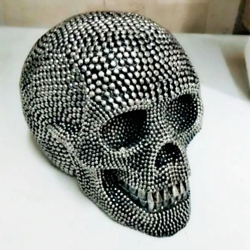 Big Silver Gold Skull Figurine Home Decoration Statue