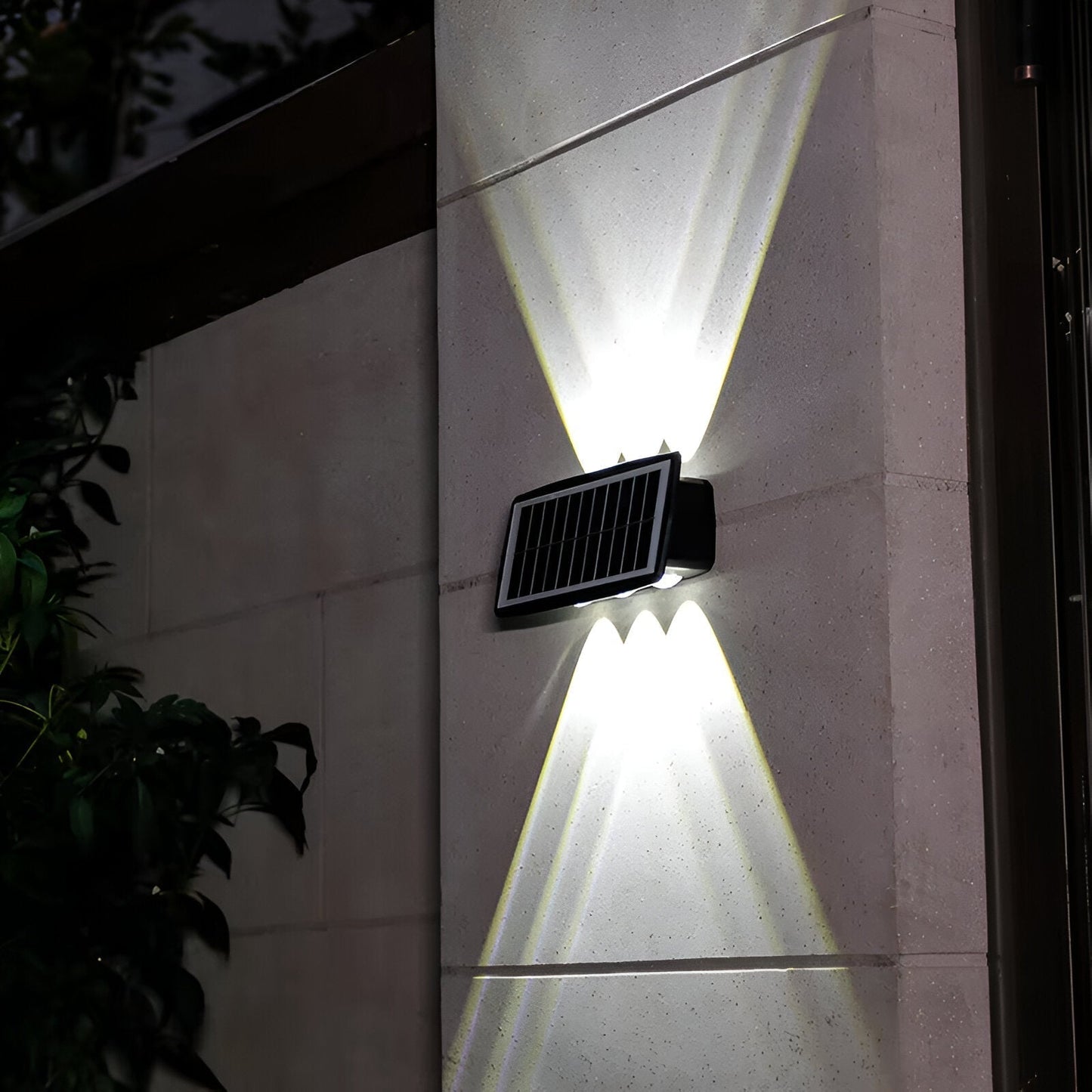 Outdoor Solar Powered Wall Lamp with Dual LED Lights
