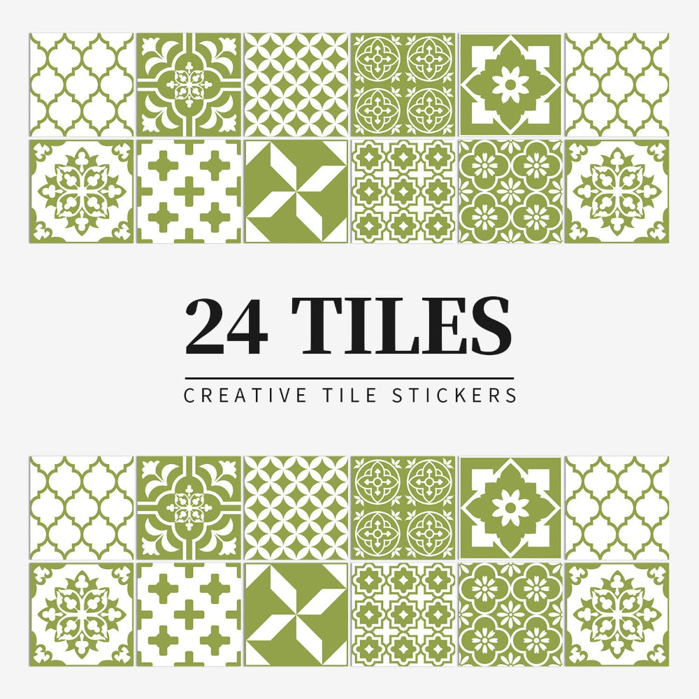 Luxury Mandala Wall Decals 24pc Vinyl Tile Set