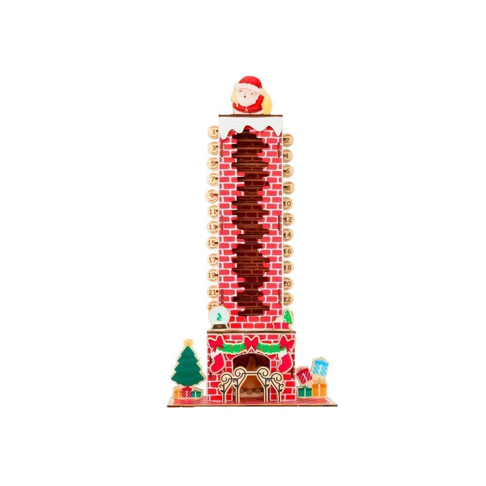 Traditional Christmas Countdown Wooden Figure Stand