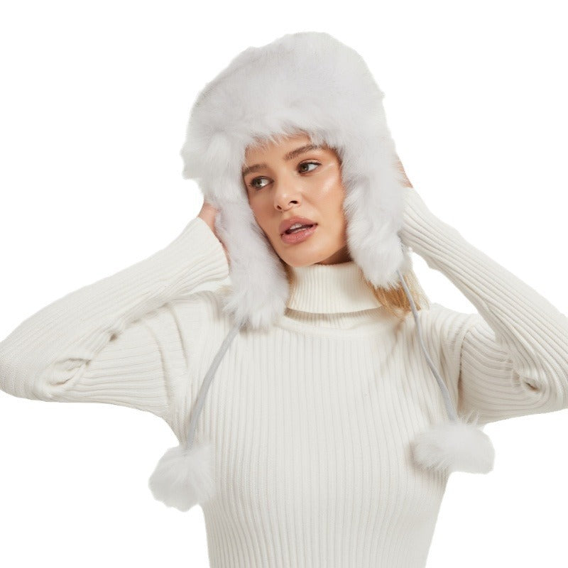 Warm Faux Fur Animal Ear Winter Hat for Women