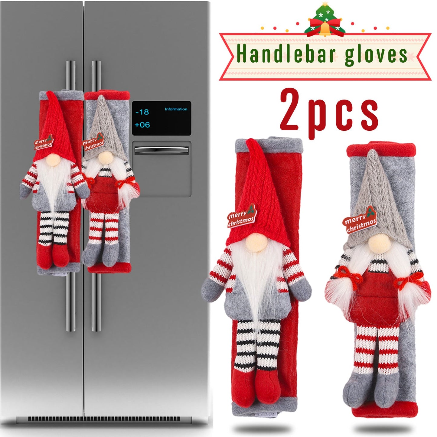 Festive Fridge Door Handle Covers Set