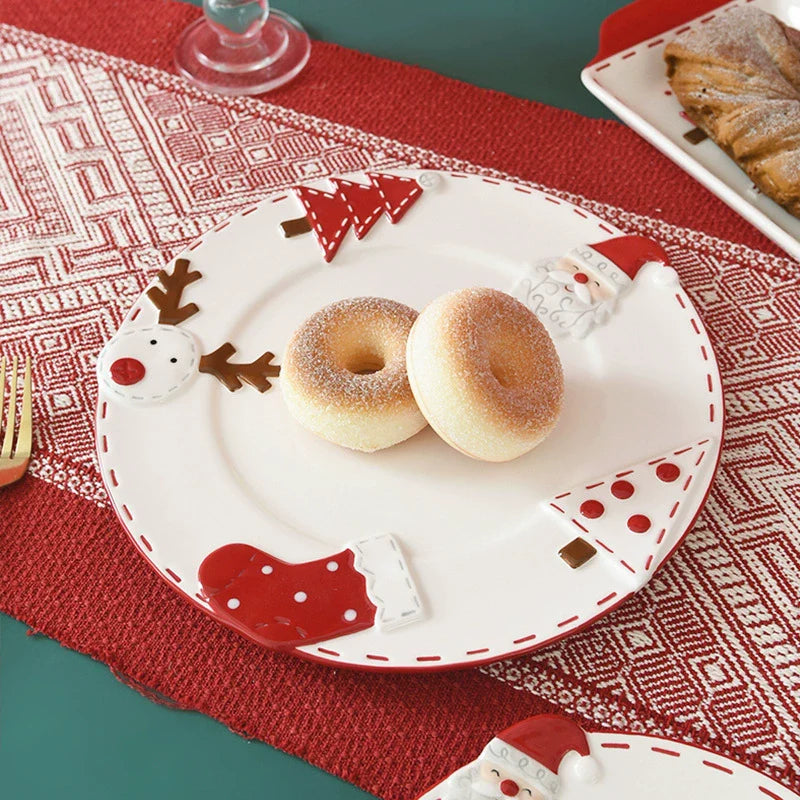 Festive Holiday Red Christmas Plate