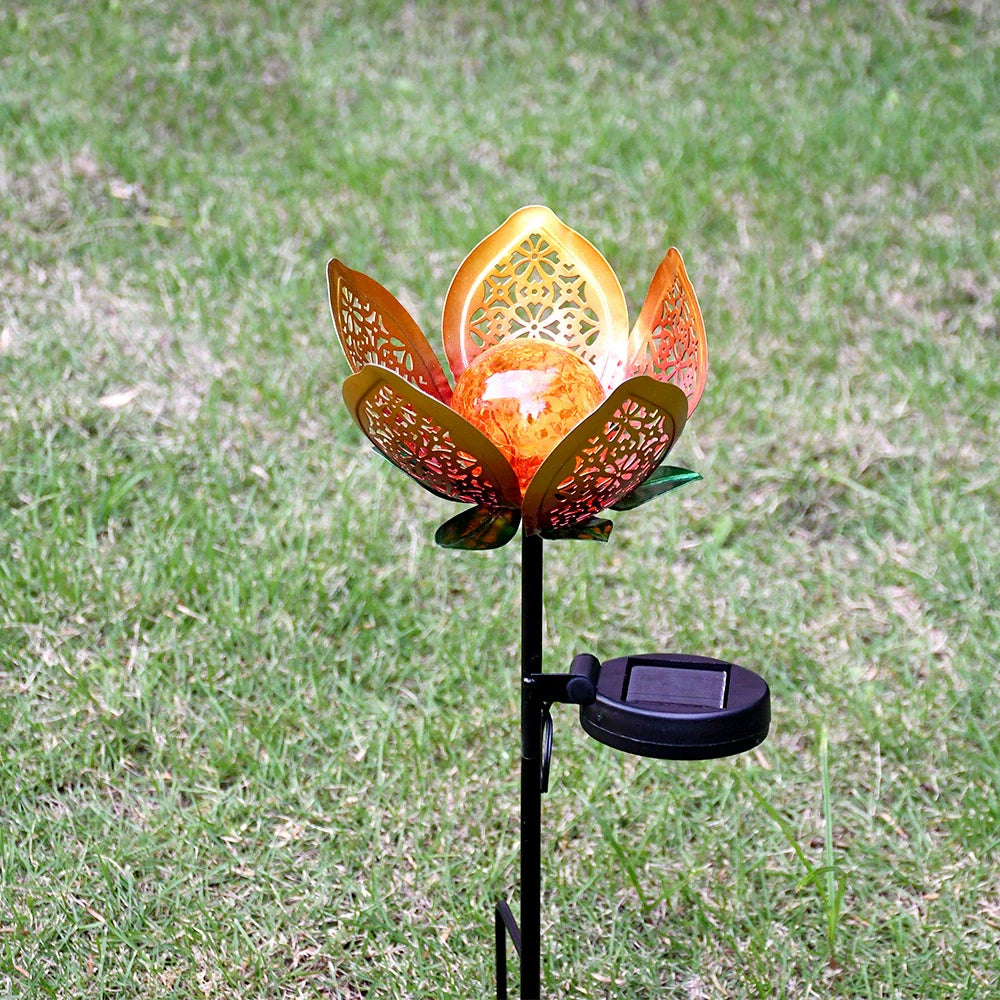 Bright Solar Yard Lamp, Elegant Glass Globe Lamp, Durable Outdoor Garden Light