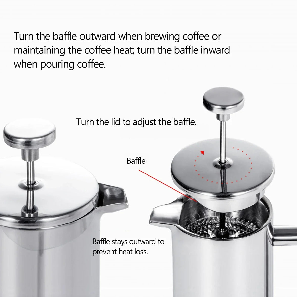 Premium Metal French Coffee Brewer