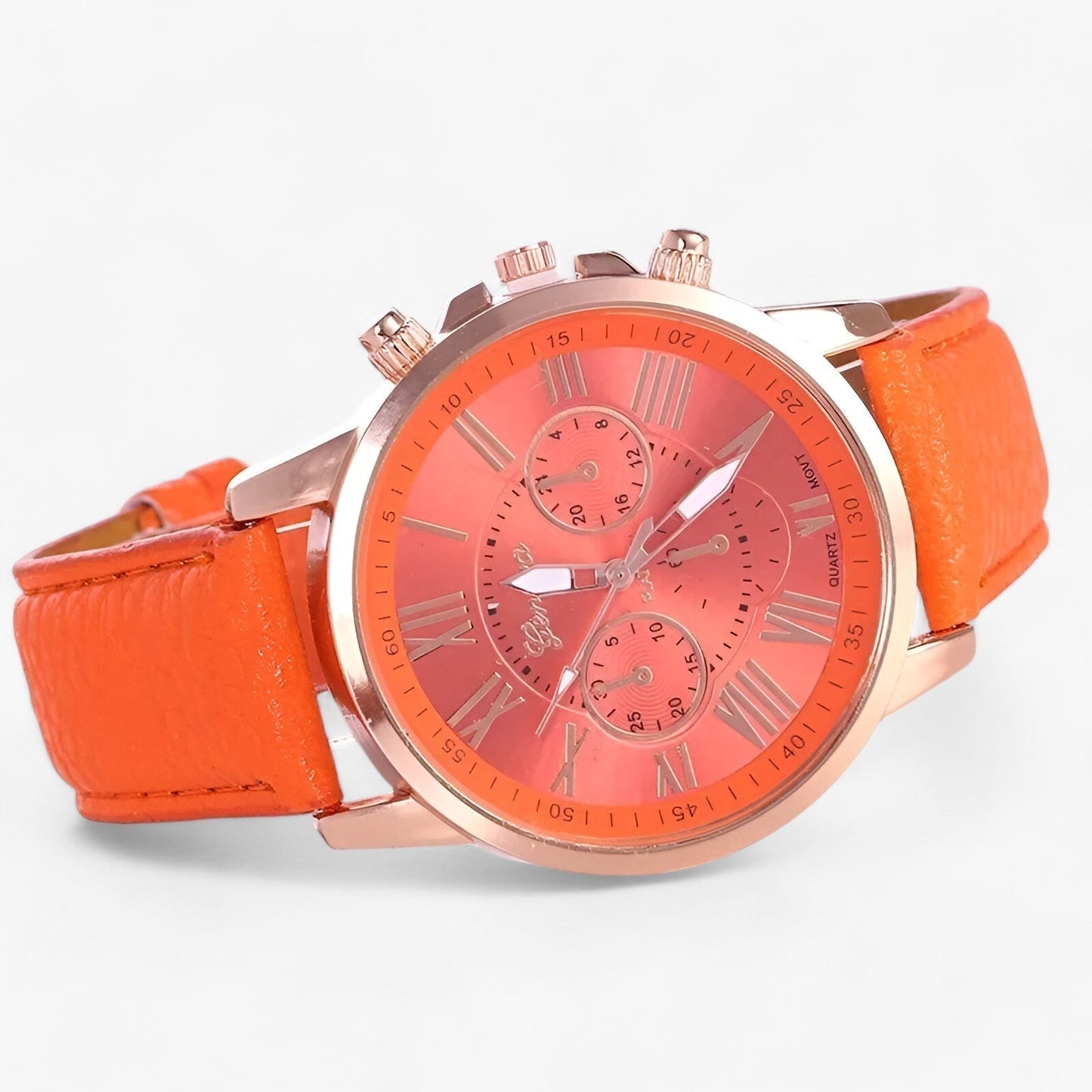 Waterproof Leather Strap Women's Watch 42mm