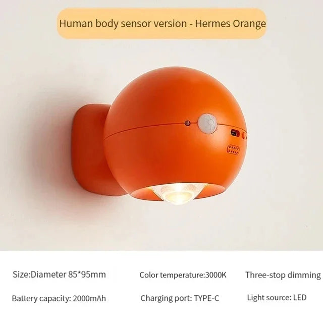 Compact Spin Magnetic USB Wall Light