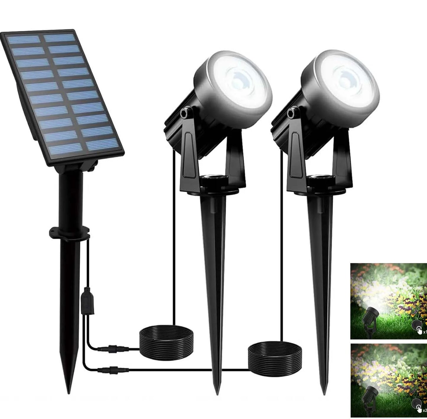 Solar Powered Garden Spotlight Duo Color LED