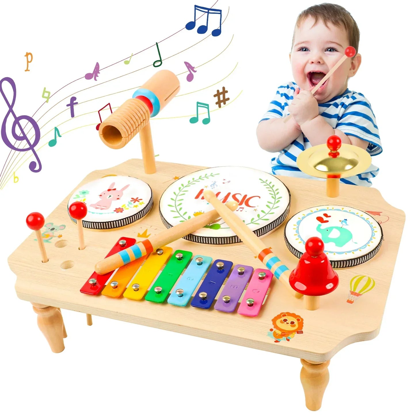 Kids Wooden Music Instrument Set