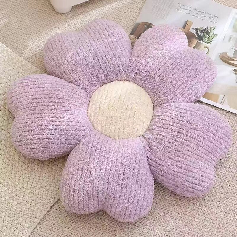 Plush Floral Pattern Throw Pillow