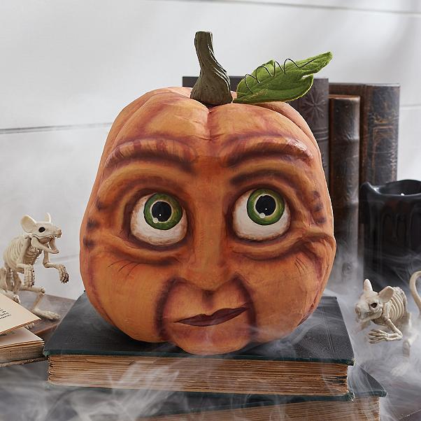 Colorful Carved Pumpkin Halloween Decor