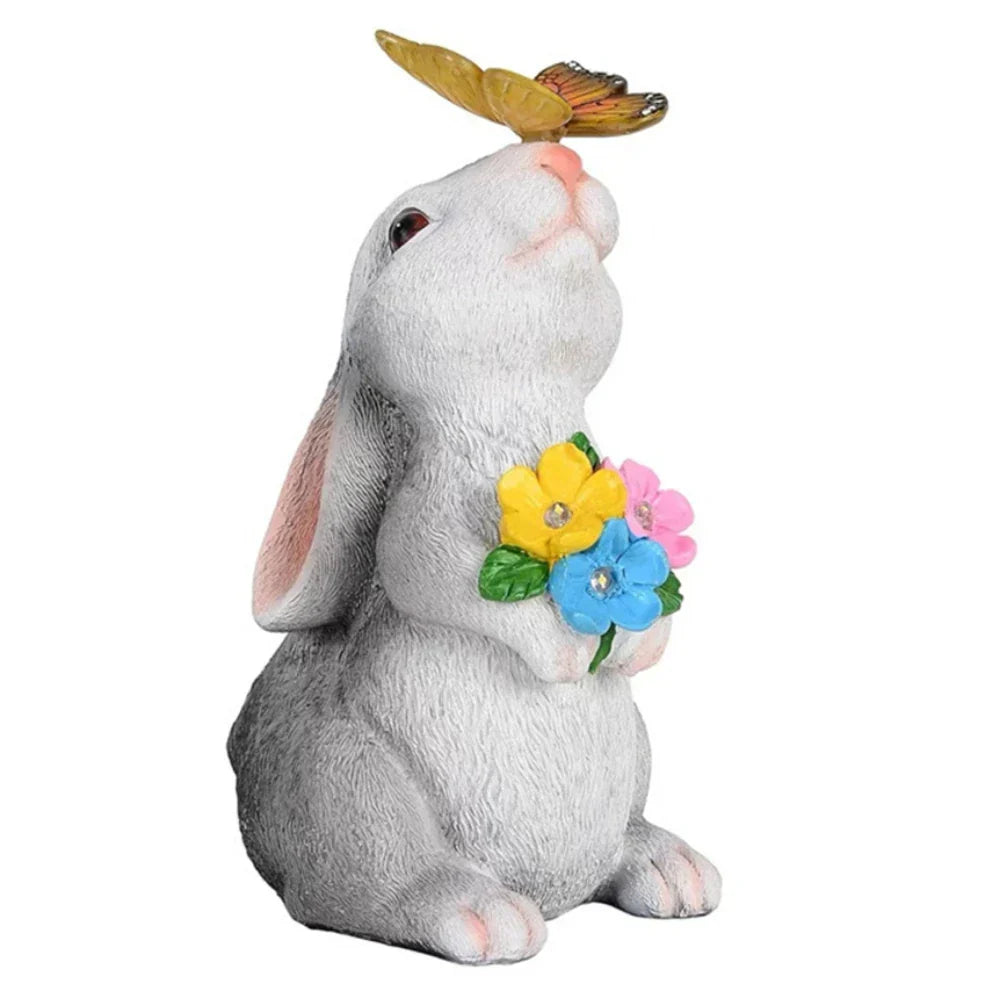 Colorful Bunny Solar Yard Lamp