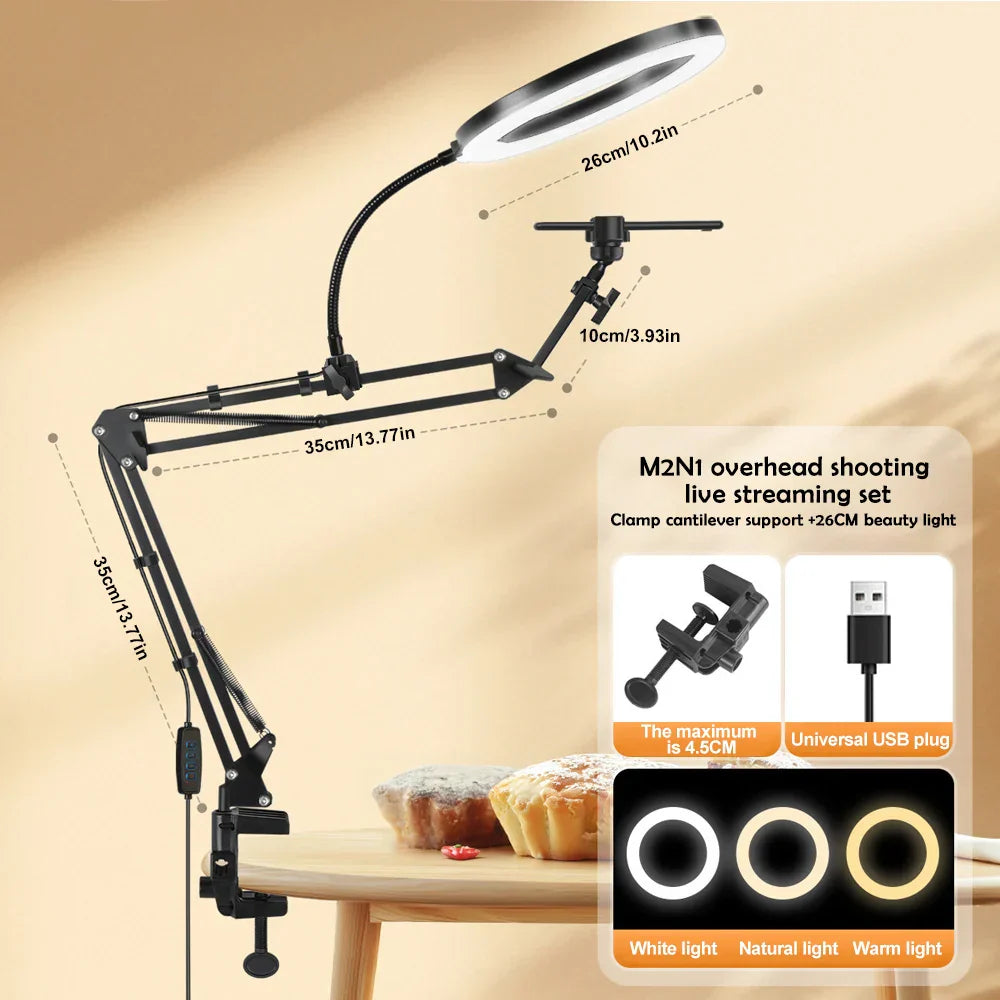 Portable LED Ring Light with Phone Mount