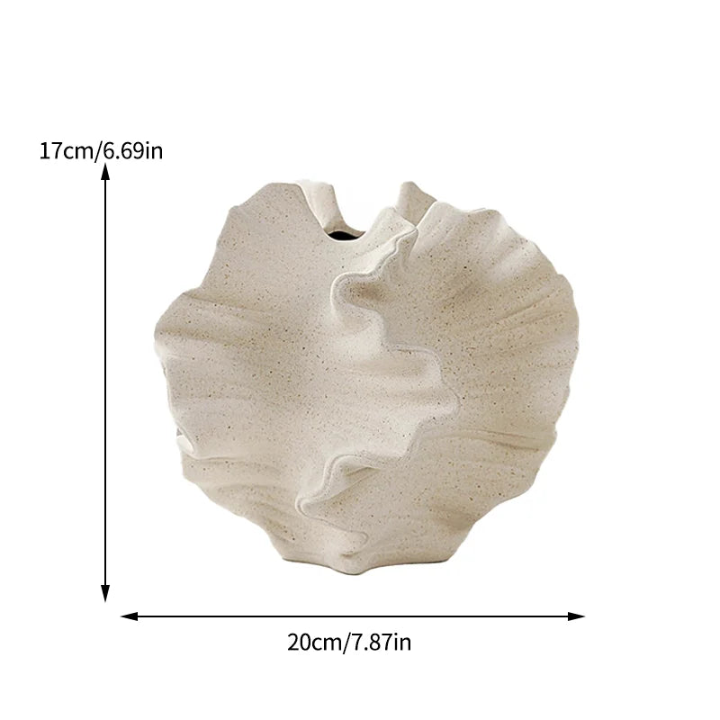 Simple Beige Ceramic Vase Nordic Style Decor