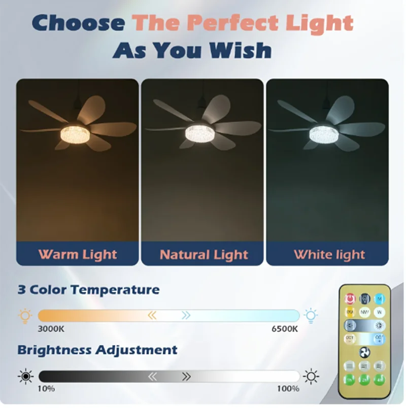 Stylish Floral LED Remote Ceiling Fan Light