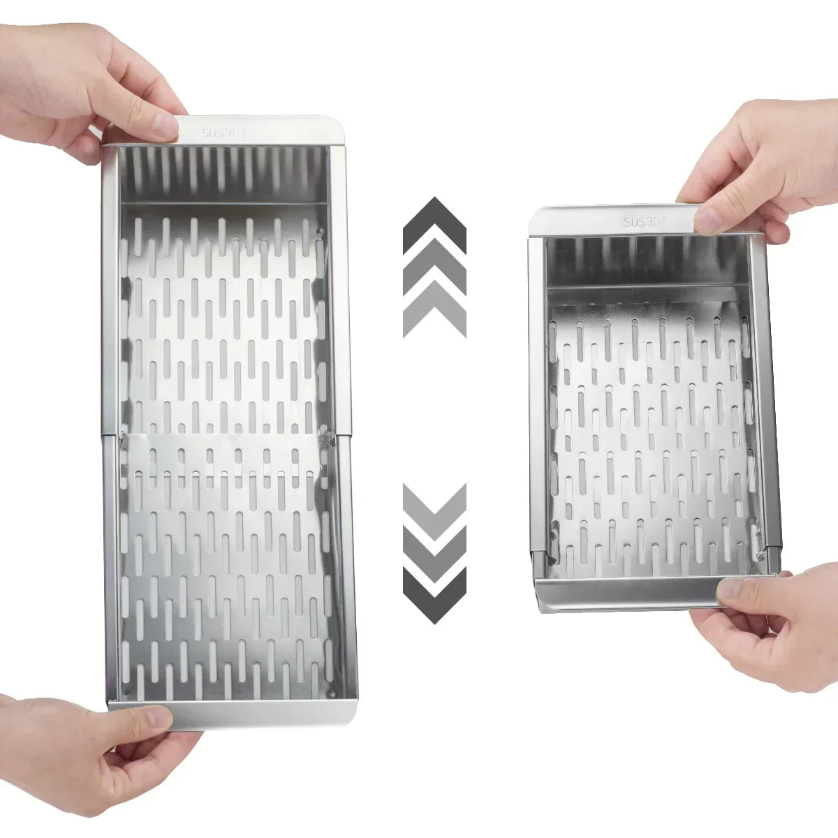 Space Saving Stainless Steel Sink Veggie Strainer Basket