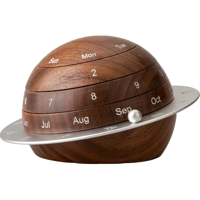 Simple Wooden Desk Calendar Clock