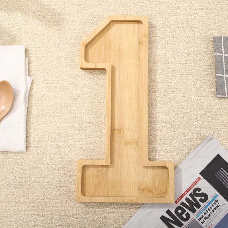 Rustic Wood Number Serving Platter