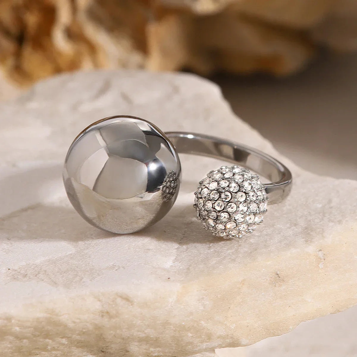 Unique Diamond Cut Geo Ring